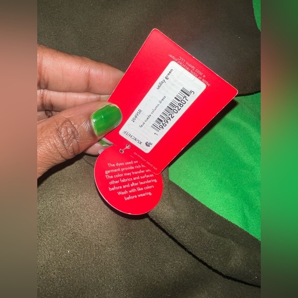 NWT Spanx Olive Green Faux Suede Dress size XS - Picture 6 of 8